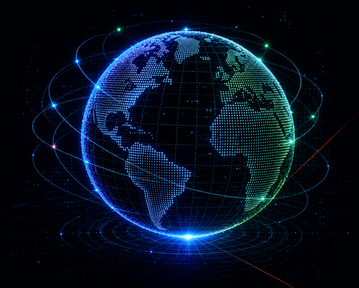 3D Digital Globe representing global software solutions